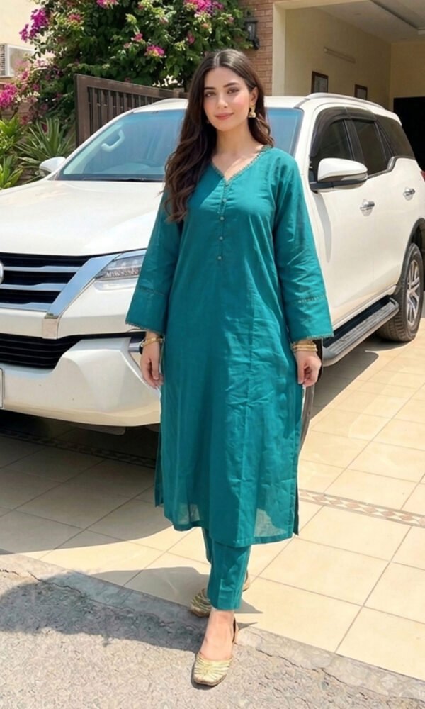 TEF Wear Zinc Solid Lawn 2 Piece Suit for Women