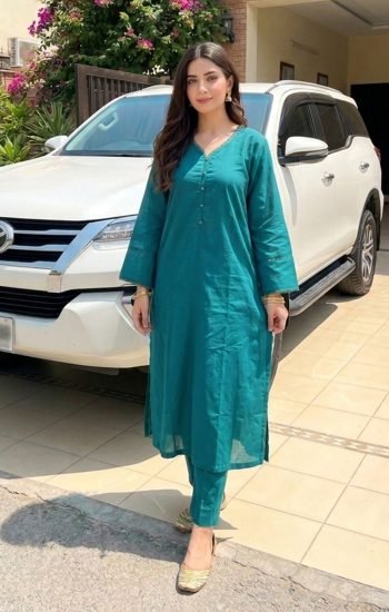 TEF Wear Zinc Solid Lawn 2 Piece Suit for Women